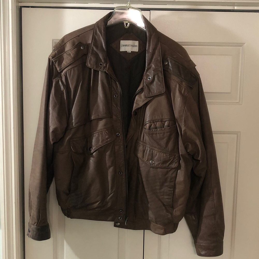 Brown Leather Bomber Jacket Men’s